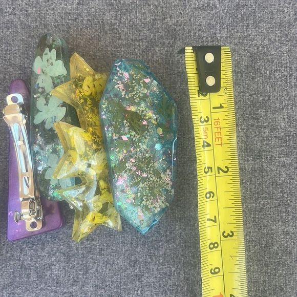 #107 Pressed Flower French Barrett Hair Clip - Picture 11 of 17